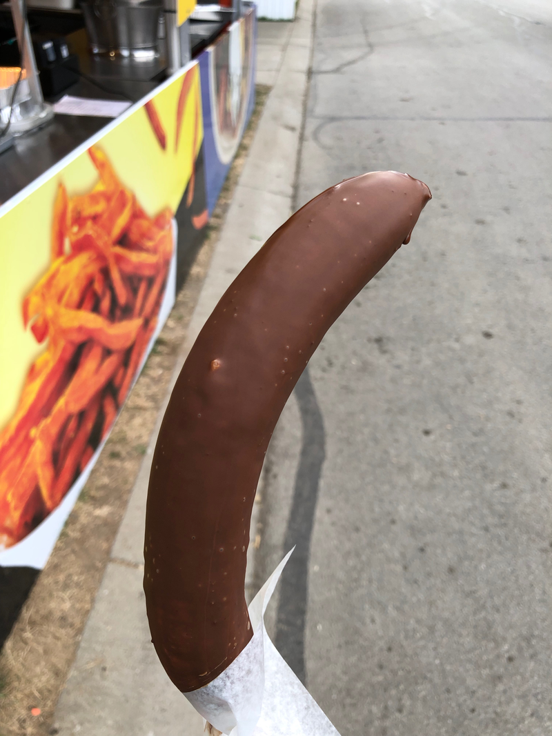 A chocolate-dipped banana, just in case you needed clarification.